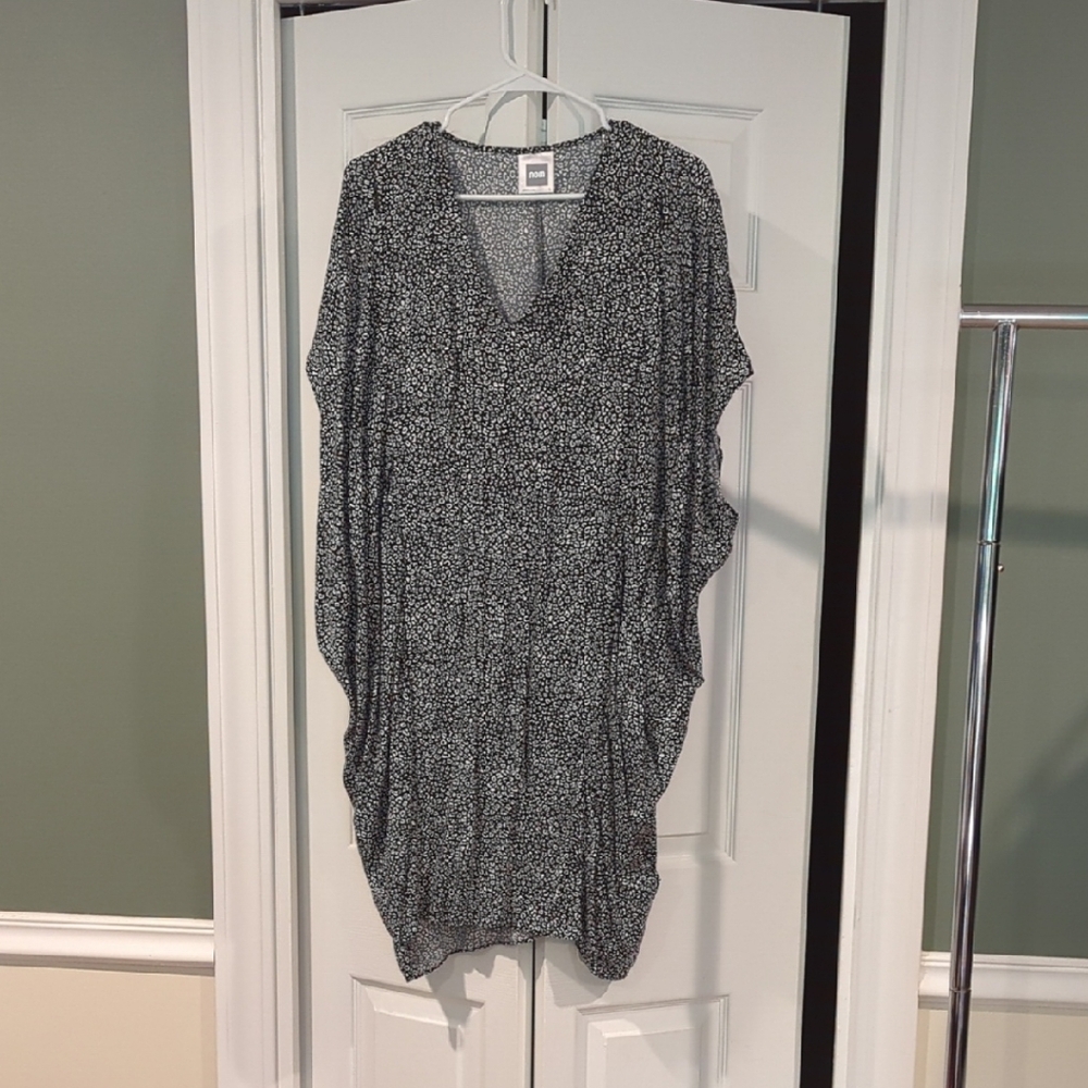 Nom Maternity Navy and White Midi Dress